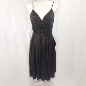 GAP Chocolate Brown Spaghetti Strap Pleated Dress